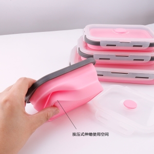 Stackable Food Storage Container Silicone Foldable Lunchbox