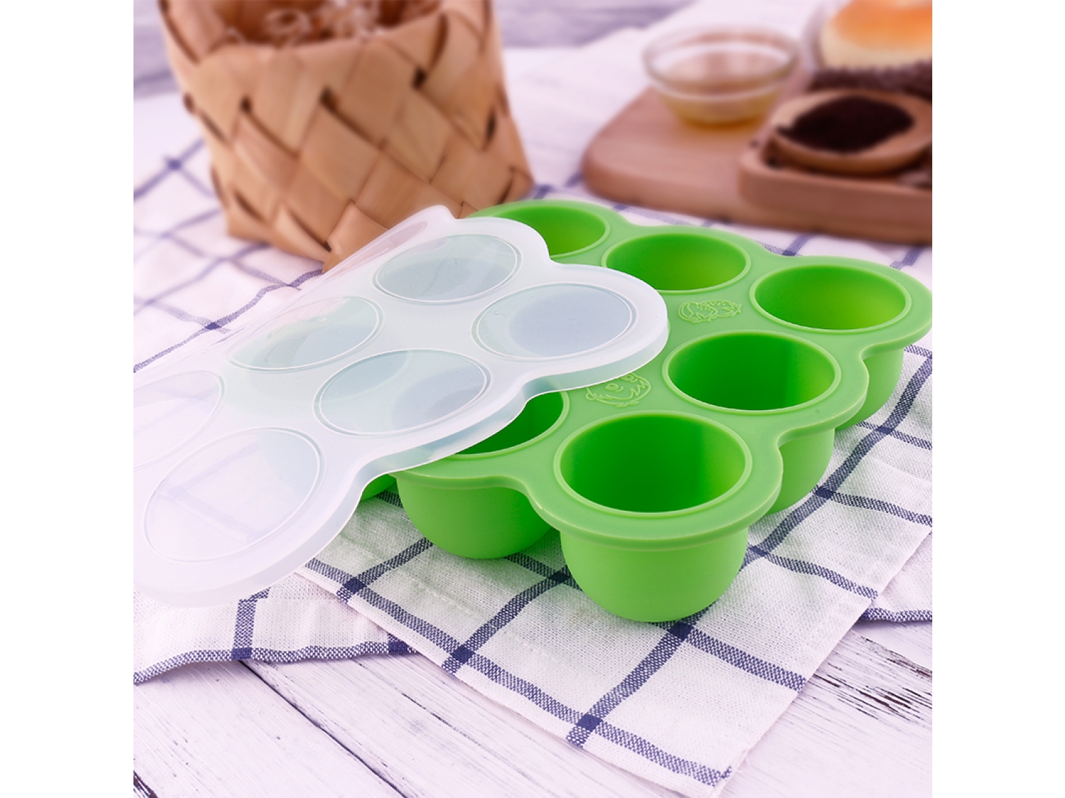 9 hole Silicone Ice Cream Maker Baby Food Storage Container Ice Cube Trays